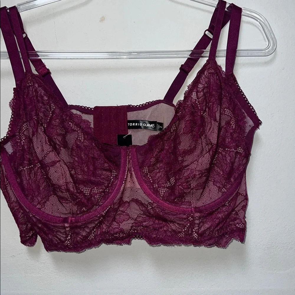 Torrid bra unlined underwire longline floral lace size 2 NWT